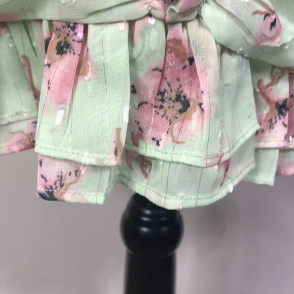 Lulu’s Dress Small Blooming Night Out Light  Green Floral Print Ruched Bodycon - Picture 12 of 16